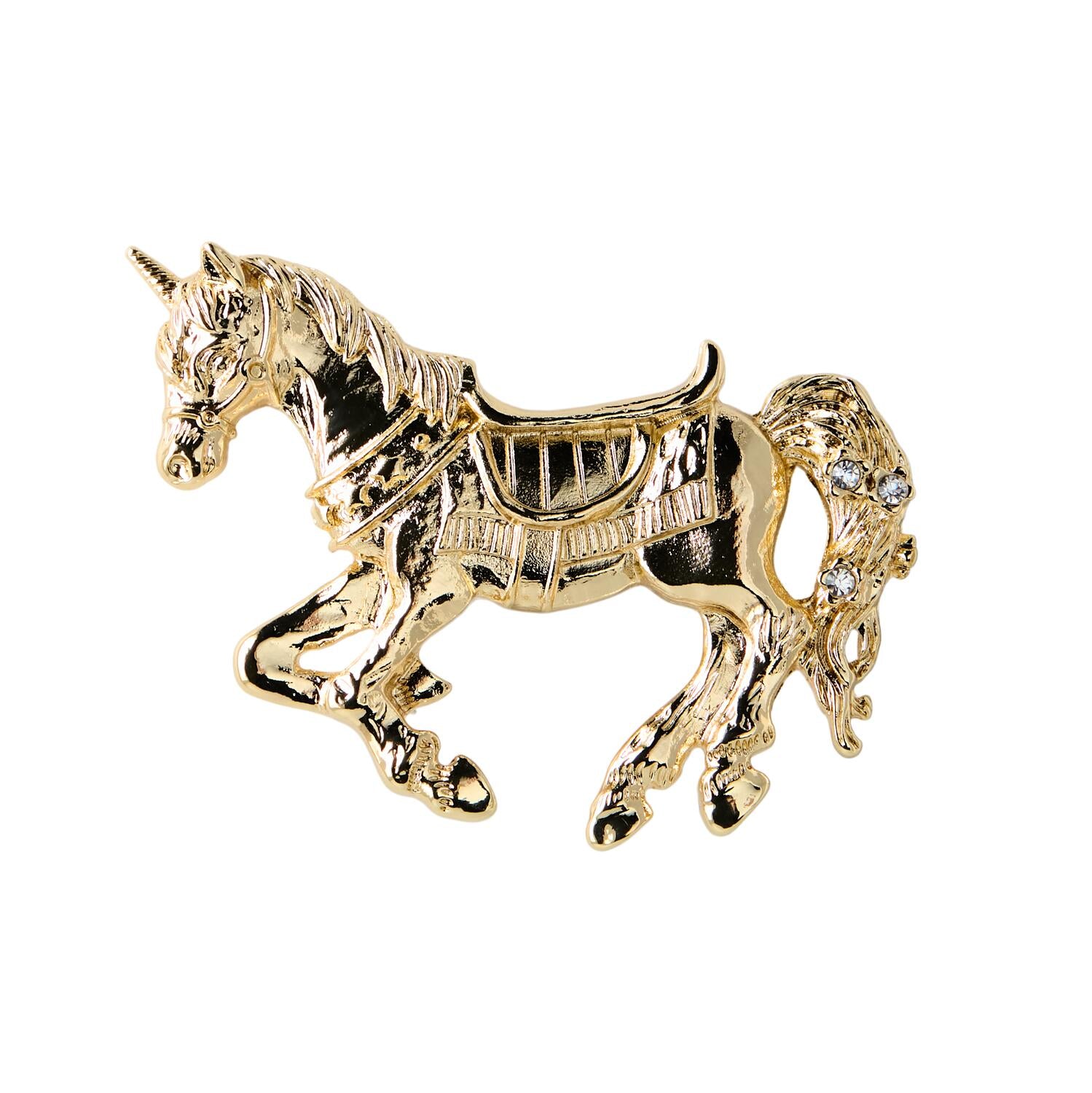 Hest broche - forgyldt